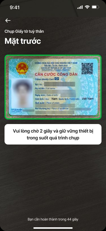Chụp CCCD mặt trước