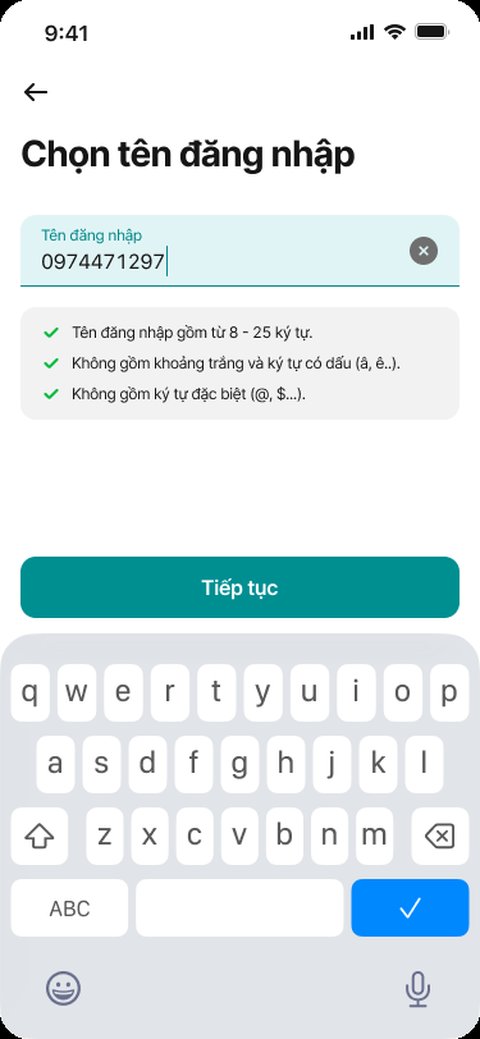 Chọn tên đăng nhập