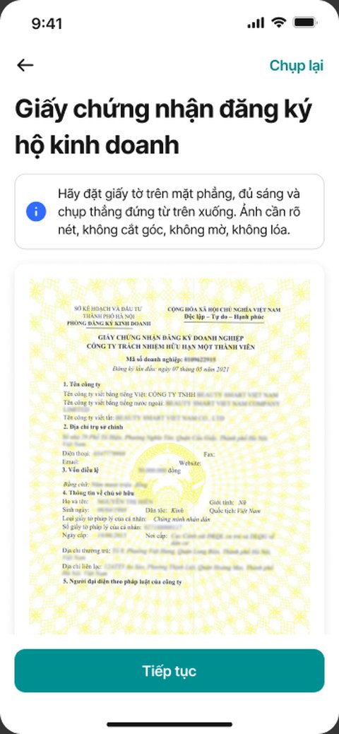 Xác nhận ảnh giấy tờ
