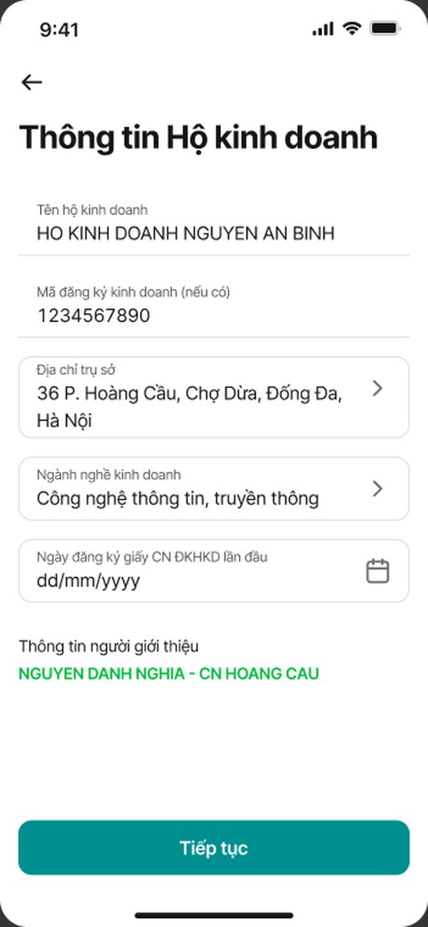 Thông tin hộ kinh doanh