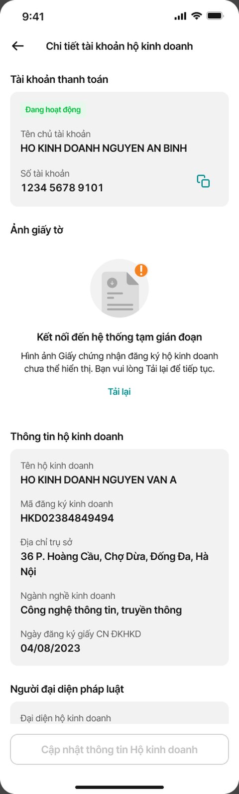 Chi tiết tài khoản HKD