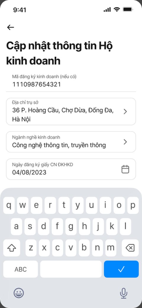 Sửa các trường thông tin