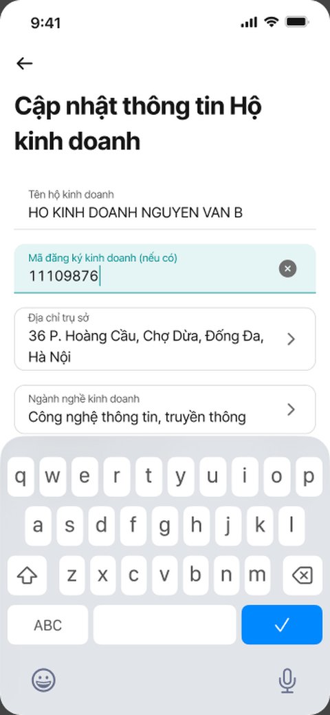 Nhập tên hộ kinh doanh